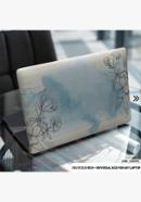 DDecorator Flower Pattern Floral Design Blue Laptop Sticker - (LSKN1118)