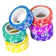 Flower Print designer Paper Tapes - 6Pcs