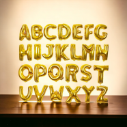 Foil Alphabet 16Inch Name Word Balloon Golden A to Z /Alphabet Foil Balloon from A-Z (16 inch)