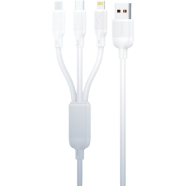 Foneng X80 100W 1.2M 3 in1 USB to USB-C / Lightning / Micro USB Cable- White