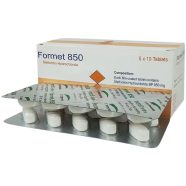 Formet 850mg Tablet 10's Strip