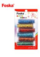 Foska Bottle Packing Bulk Colorful Cosmetic Glitter Powder - 6 pcs