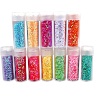 Foska Cosmetic Puff Glitter Powder 12 Colors - 7gm icon