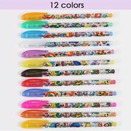 Foska Glitter Gel Pen Black Ink - (12Pcs) RH2001