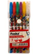 Foska Glitter Gel Pen Color Ink - (6 pcs)