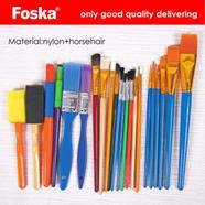 Foska Nylon Handle Horsehair Artist Brush - 22 PCS