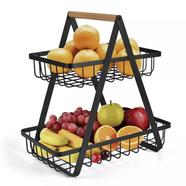 Fruit Basket Rack, 2-Layer, Metal Fruit Storage Basket, Washable and Rustproof Fruit Bowl, Used To Store and Organize Fruits and Vegetable