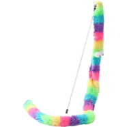 Funny Cat Stick Toy Bell Caterpillar Interactive Teaser Wand (Rainbow)