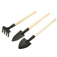 Garden Tools (3 Pcs Large Set-one shovel, one trident fork, one rake)