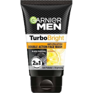 Garnier Men Turbo Bright Anti Pollution Double Action Face Wash 100 gm