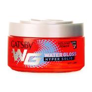 Gatsby Water Gloss - Hyper Solid, Wet Look Hair Gel, Shine Effect, Long Lasting Hold, Non Sticky, Easy Wash Off, Holding Level 7 - 150gm