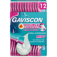 Gaviscon Double Action Liquid Sachets (12 Pack x 10ml) Mint Flavor