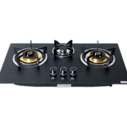 Gazi TG-203 Smiss Tampered Glass Brass Burner NG Gas Stove