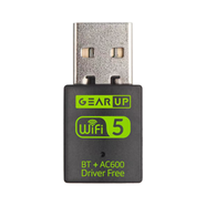 GearUP 600Mbps Dual Band WiFi plus Bluetooth Adapter For Windows PC/Laptop