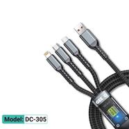 Geeoo DC305 3 IN 1 Super Fast Charging Cable-Black