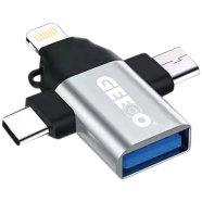 Geeoo GB-12 3 in 1 Lightning to Type-C to Micro OTG Converter-Any color 