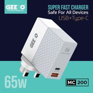Geeoo MC-200 65W PD Dual Port Wall Charger with PD Cable