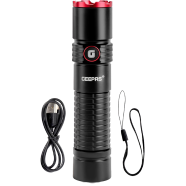 Geepas GFL51065 Rechargeable Zoomable LED Flashlight and Torch Light