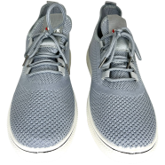 Gents Grey Color Mesh Knitting Lightweight Breathable Slip On Walking Shoes Casual Comfortable Workout Sneakers