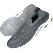 Gents Grey Color Mesh Knitting Lightweight Breathable Slip On Walking Shoes Casual Comfortable Workout Sneakers icon