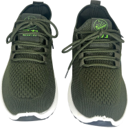 Gents Olive Color Mesh Knitting Lightweight Breathable Slip On Walking Shoes Casual Comfortable Workout Sneakers icon