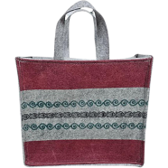 Geo Fabrics Shopping Bag | Small Bag with Chain- 14x10x7 Inch