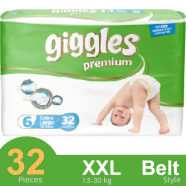 Giggles Premium Belt System Baby Diaper (XXL Size) (15-30 Kg) (32 Pcs)