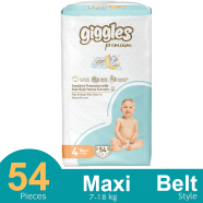 Giggles Premium Belt System Baby Diaper (Maxi) (7-18 Kg) (54 Pcs)