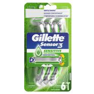 Gillette Blue3 Sensitive Men's Disposable Razors, 6 Count - RA0061