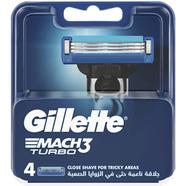 Gillette Mach 3 Turbo Manual Shaving Razor Blades - 4s Pack - CT0105