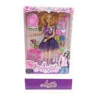 Girl Angela Stylish Barbie Doll (barbie_b_mini_shoe_purple) - Purple 