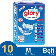 Glory Premium Adult Diaper Size M For Waist 80-115Cm 10pcs