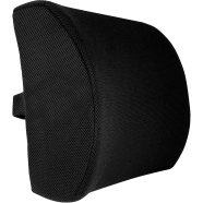 GoMechanic Memory Foam Lumbar Support for Back Pain Relief Compatible with Computer, Office Chairs and Cars, Ergonomic Designs Having Anti Sweat Mesh Cover on Lumbar Chair Support (Black)
