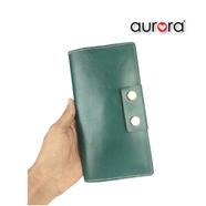 Aurora Green leather long wallet