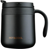 Gteller Stainless Steel Double Walled Insulated Coffee Mug with Lid and Handle 340 ml