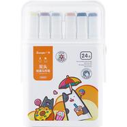 Guangbo Markers Sets 24 Colors Sketching Markers Double Head Alco. Based Felt Tip Pen Art School Supplies Drawing Set For Artists