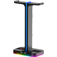 HAVIT RGB Headset Stand With Dual Hanger 2 USB Ports image