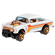 HOT WHEELS Regular – White Card- 55 Chevy Bel Air Gasser - White Gold image