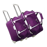 HTS 20 and 24 inch Rolling Duffel Travel Trolley Bag (Purple) - HTS-24-20-PE