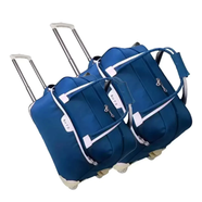 HTS 20 and 24 inch Rolling Duffel Travel Trolley Bag (Blue) - HTS-24-20-BE