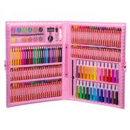 H and B 168 Piece Deluxe Art Set for Kids, Crayon, Oil Pastel, Color Pencils,Watercolor Markers and More, Art Stationery Set-Pink