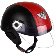 Half Face Bike Helmet Red and Black icon