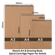 Sketch Art and Drawing Book, Spiral Cartridge Paper for Artists A5 1pc