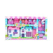 Happy Family Dream House Play Set Toy For Kids (dollhouse_family_dream_big) - Multicolor 