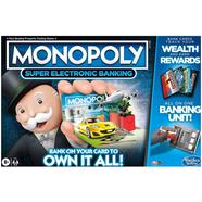 MONOPOLY Super Electronic Banking Board Game, Electronic Banking Unit, Choose Your Rewards, Cashless Gameplay Tap Technology