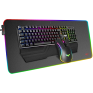 Havit KB511L Gaming Wired RGB Mechanical Keyboard, Mouse and Mouse Pad Combo with Detachable Wrist Rest (3 in 1) 