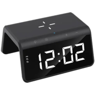 Havit W320 Wireless Charger With Alarm Clock And Ambient Light - Black image