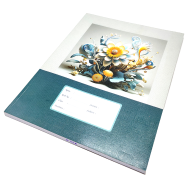 Hearts Floral Binding Khata Margin 200 Page
