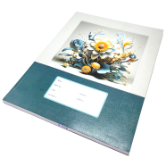 Hearts Floral Binding Khata White 200 Page 