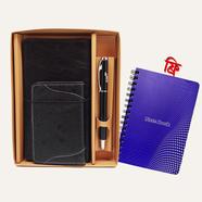 Hearts Leather Gift Set-A Black (Double Chamber) With Crown Notebook FREE